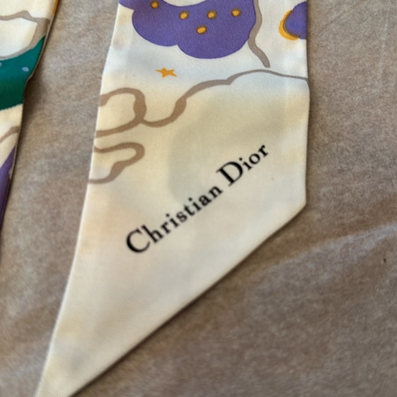 Authentic Christian Dior Skinny Silk Scarf - Picture 6 of 12